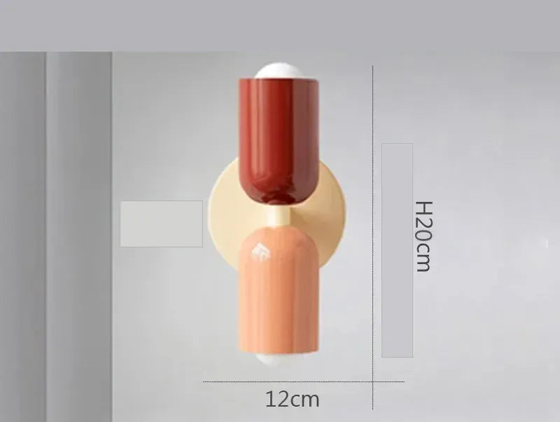 Torelo rouge et rose : 12 cm de large, 20 cm de haut