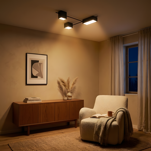 Acrylo plafonnier, ambiance salon