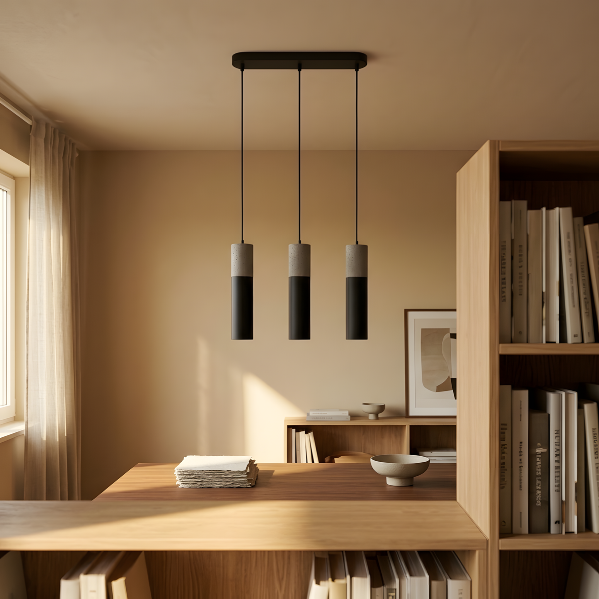 Aldenia suspension béton noir, coin repas