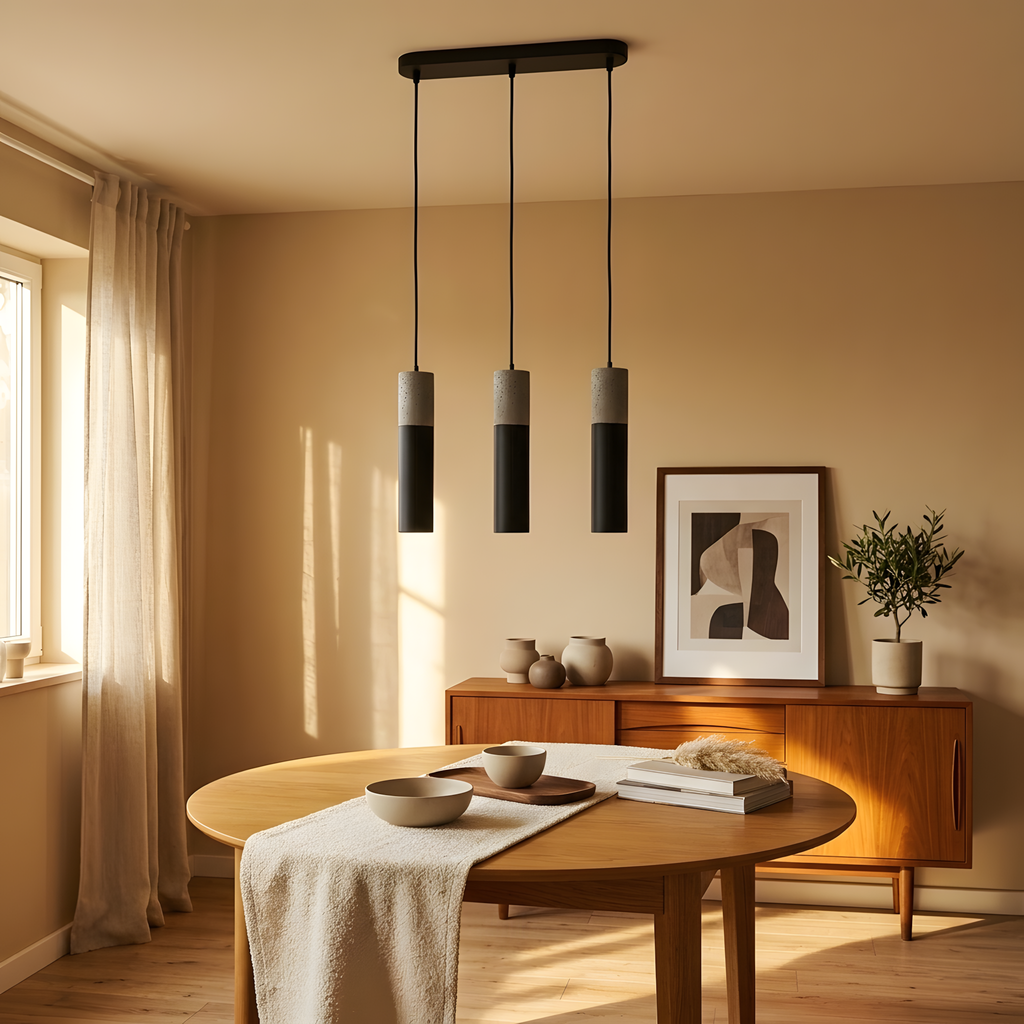 Aldenia suspension béton noir, salle à manger