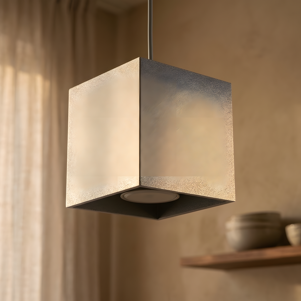Amborine suspension cube grise, séjour