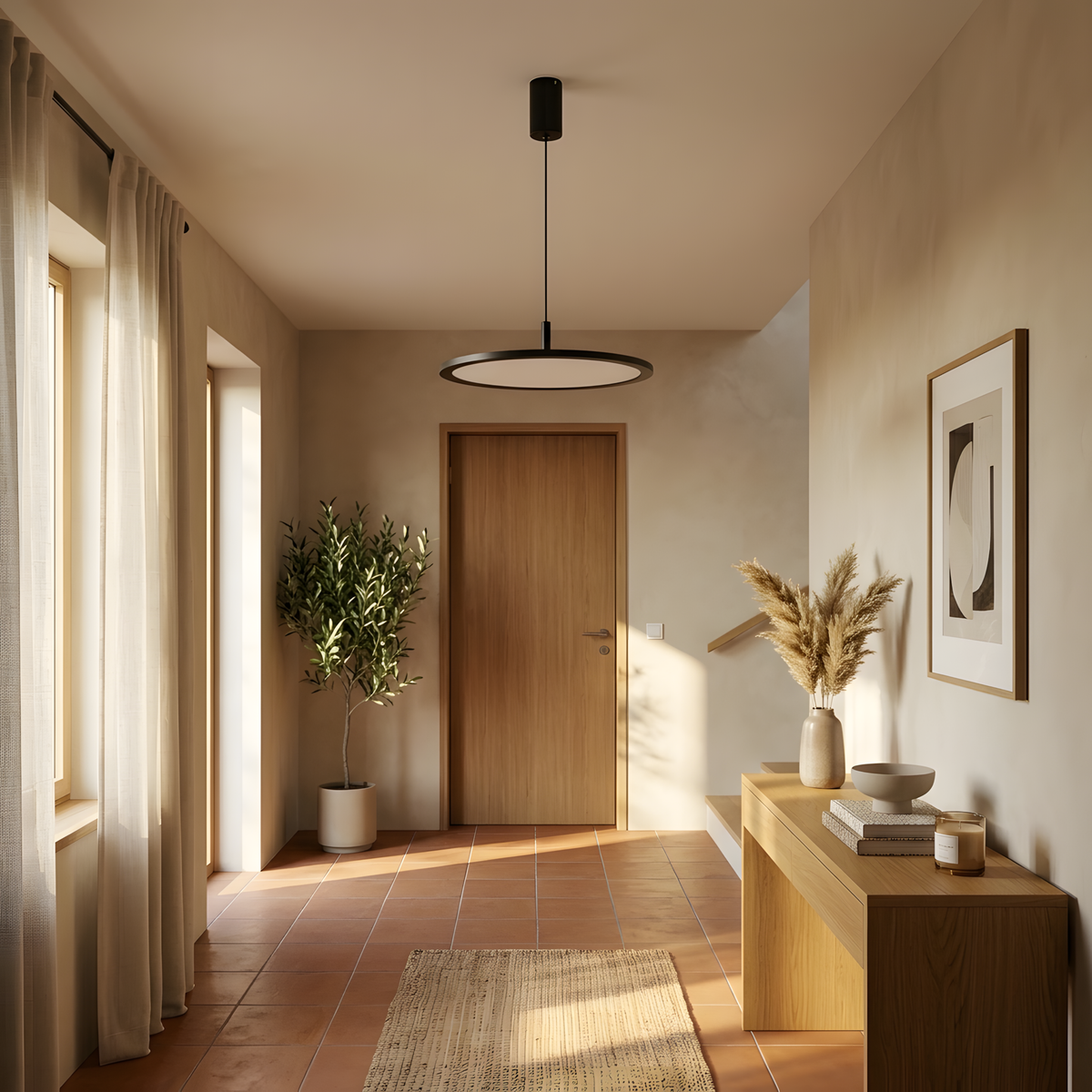 Araneva suspension anneau LED, lumière du soir