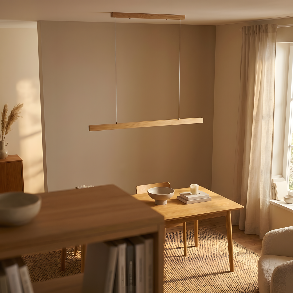 Argenza suspension linéaire en bois, bureau