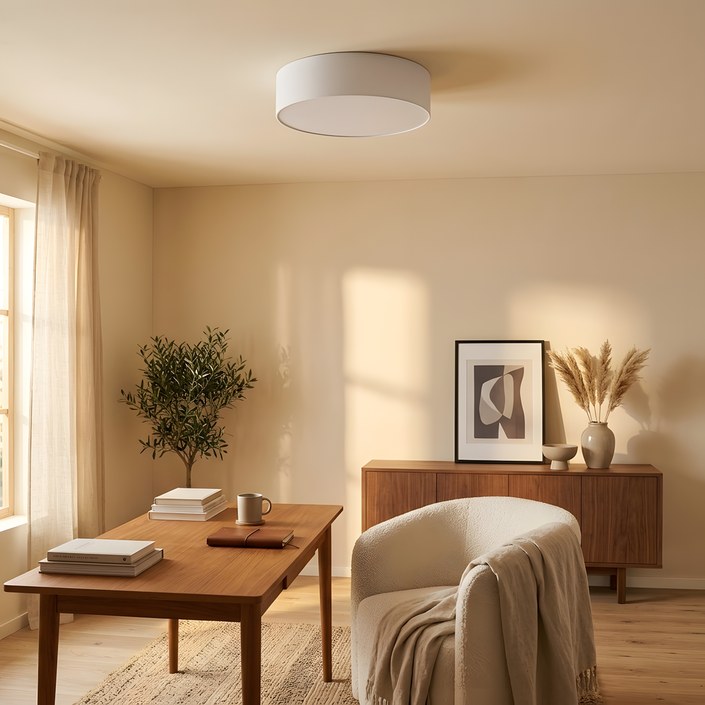 Arvela plafonnier rond blanc, vue détail