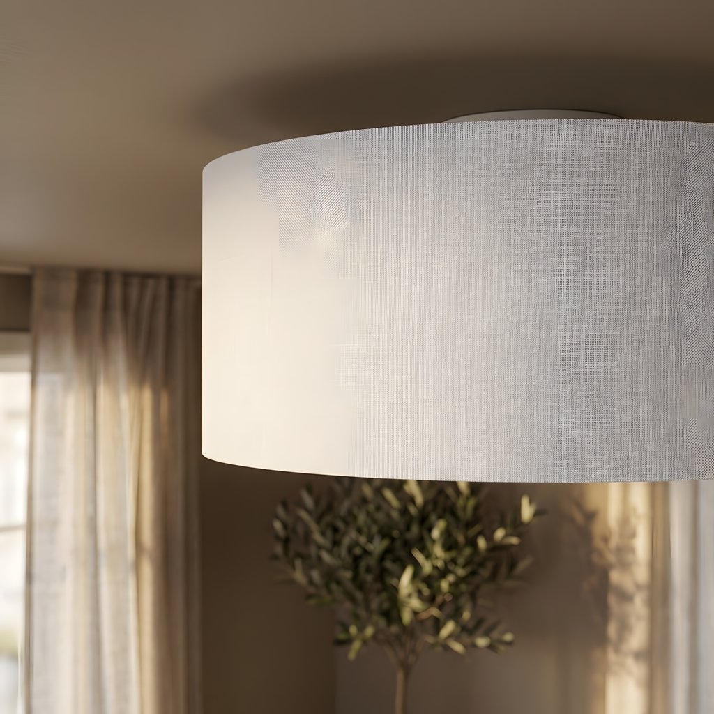 Arvenia plafonnier tissu, ambiance chambre