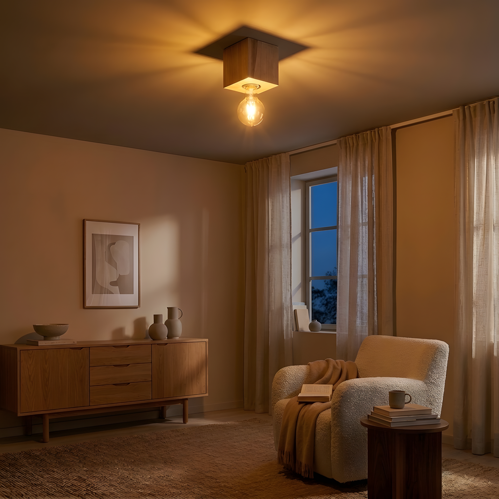 Arvodo plafonnier bois, ambiance salon
