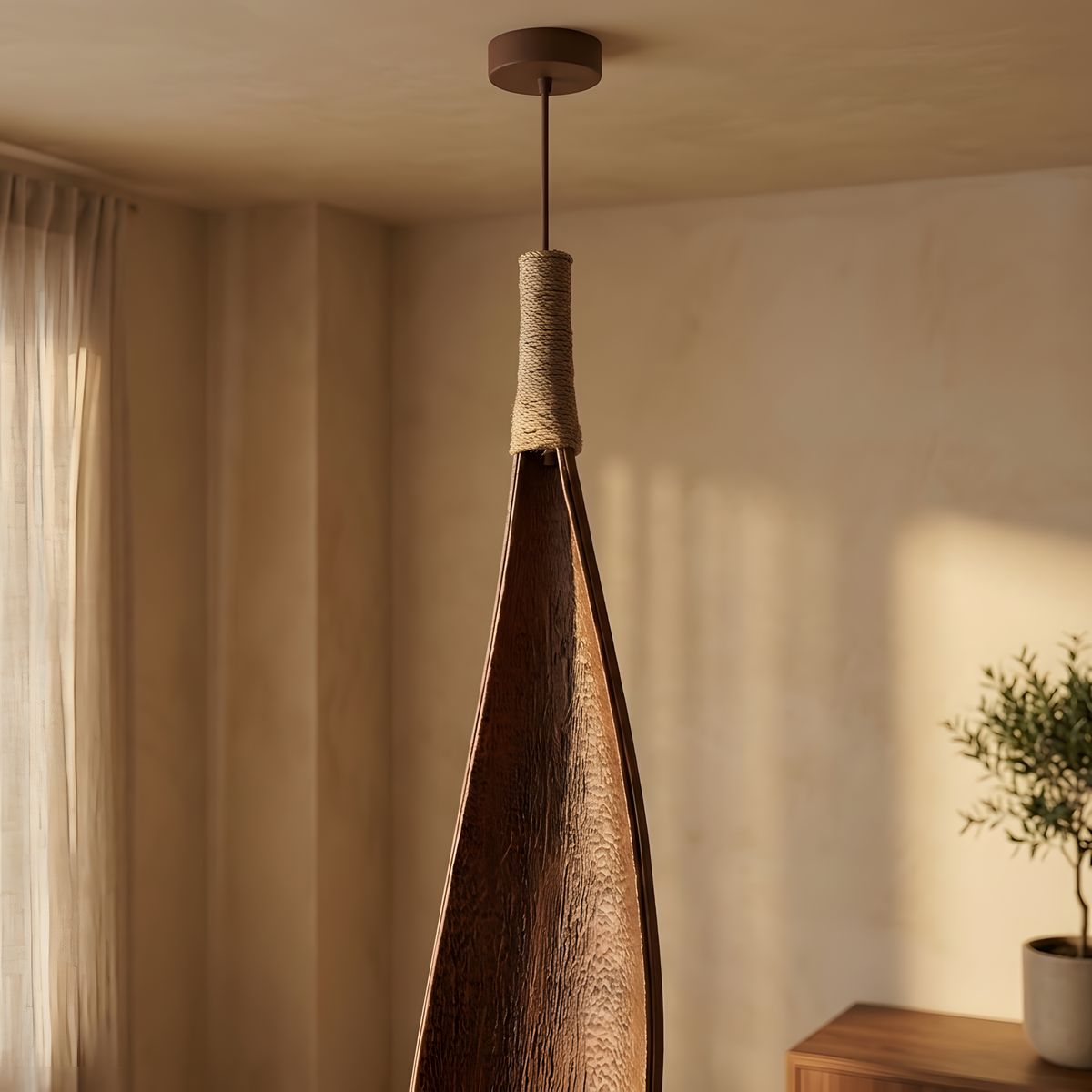 Astinova suspension wabi-sabi en bambou, salon