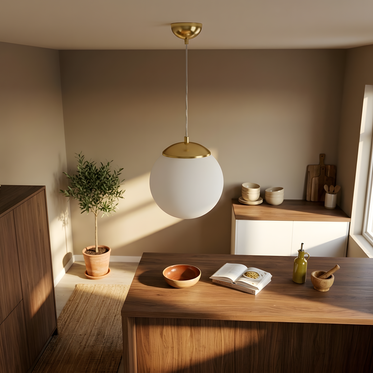 Astrenia suspension globe opalin, entrée