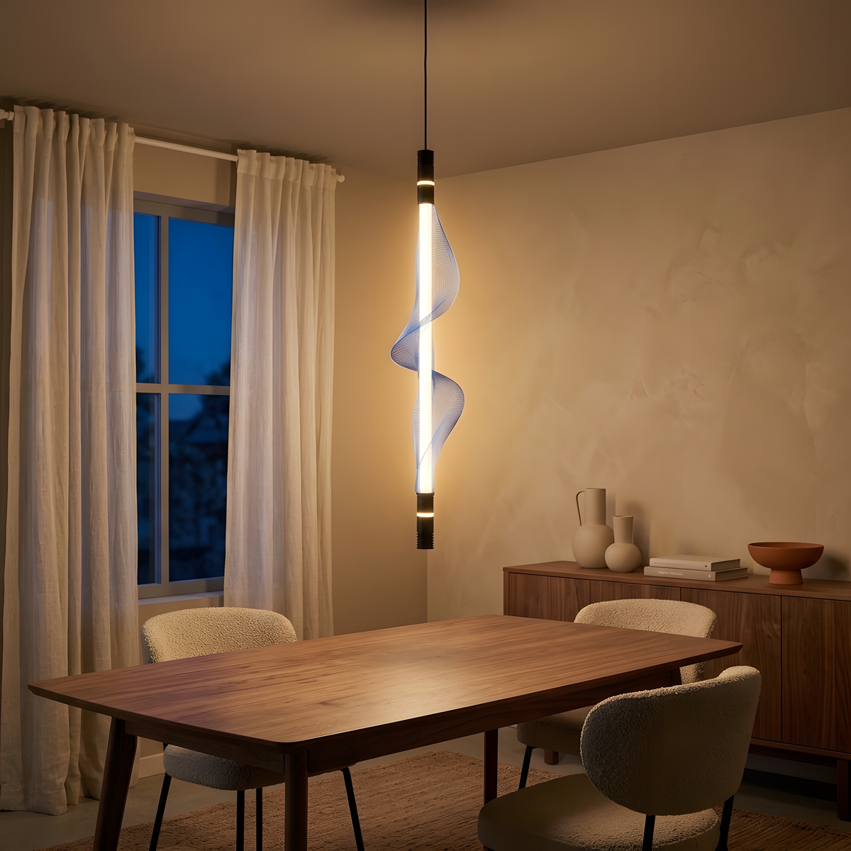 Aurenza suspension linéaire LED, salon