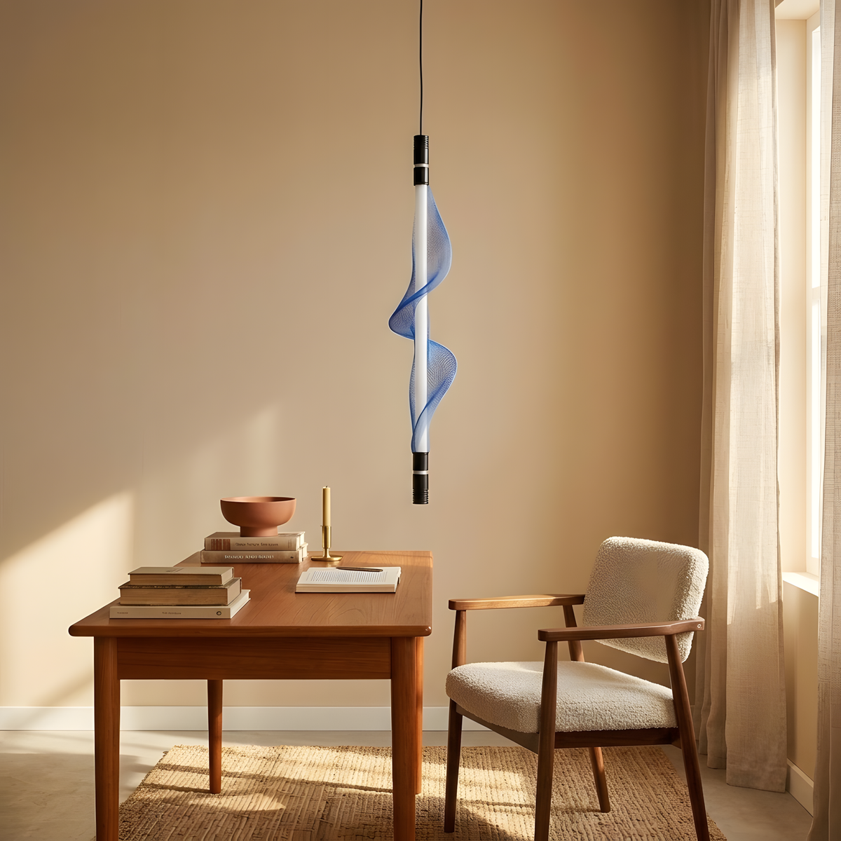 Aurenza suspension linéaire LED, lumière du soir