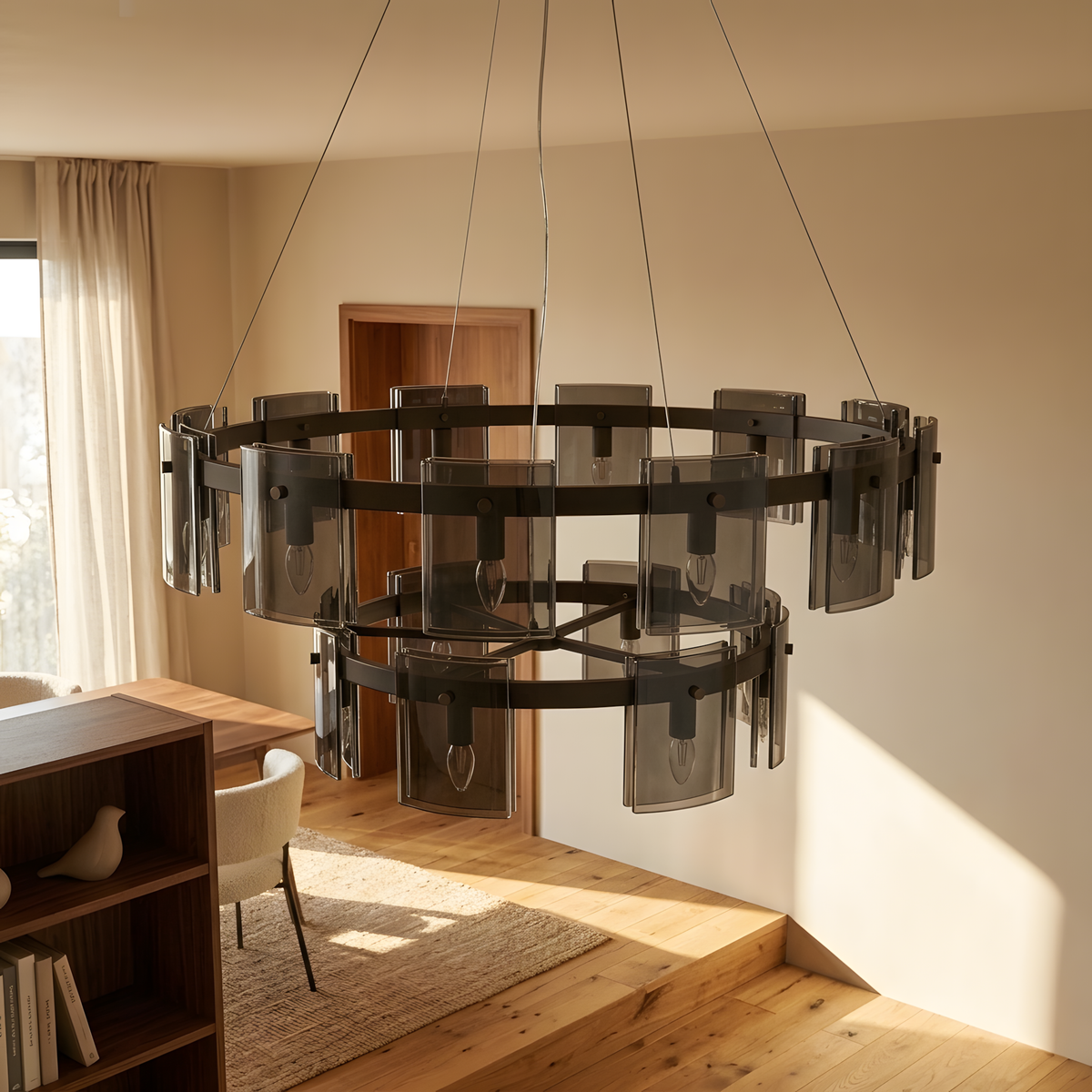 Aventis suspension verre carré, intérieur contemporain