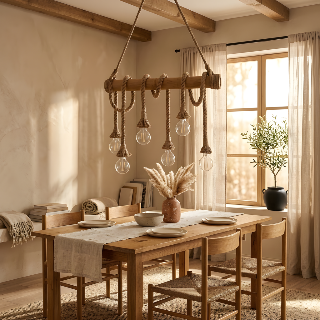 Belmira suspension bambou et corde, lumière du jour