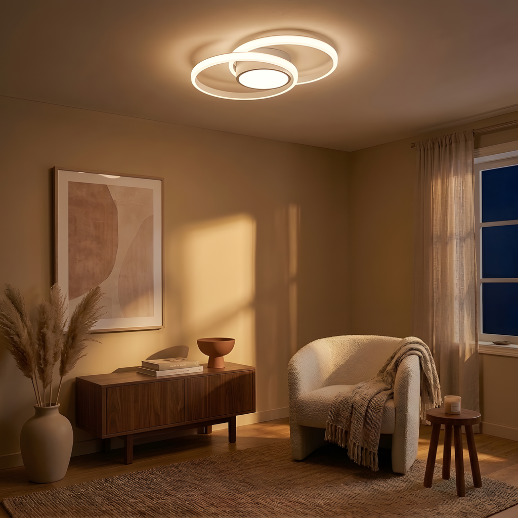 Blancea plafonnier blanc, ambiance chambre