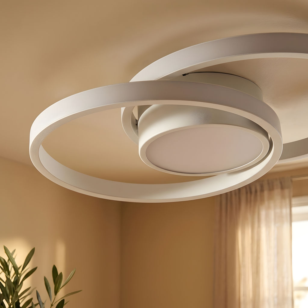 Blancea plafonnier blanc, ambiance salon