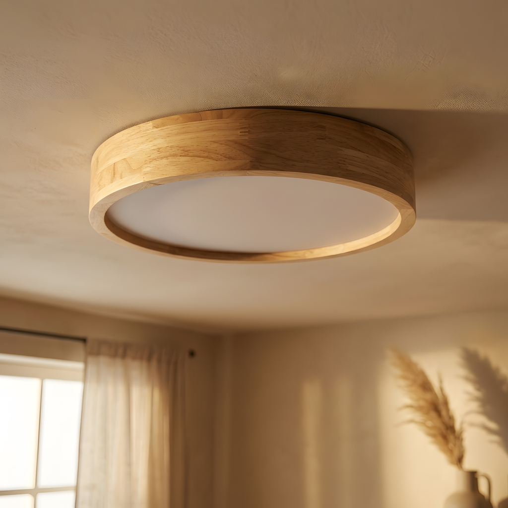 Bosquia plafonnier bois, ambiance salon