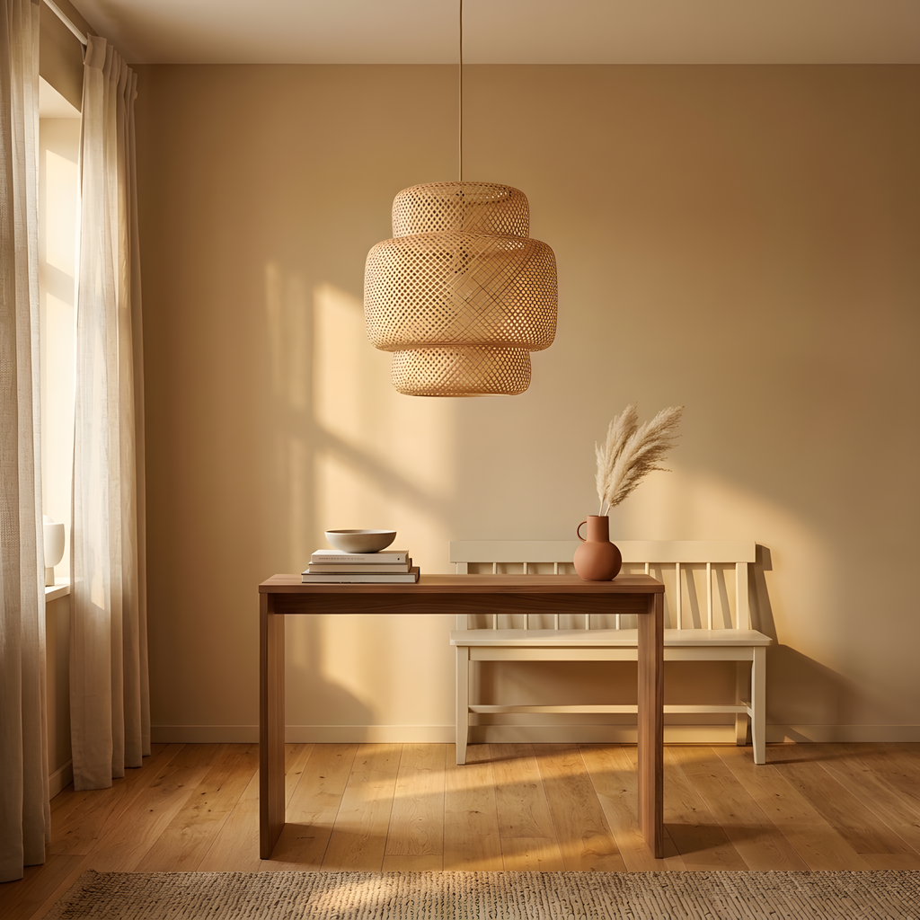Brisela suspension bambou, lumière du soir
