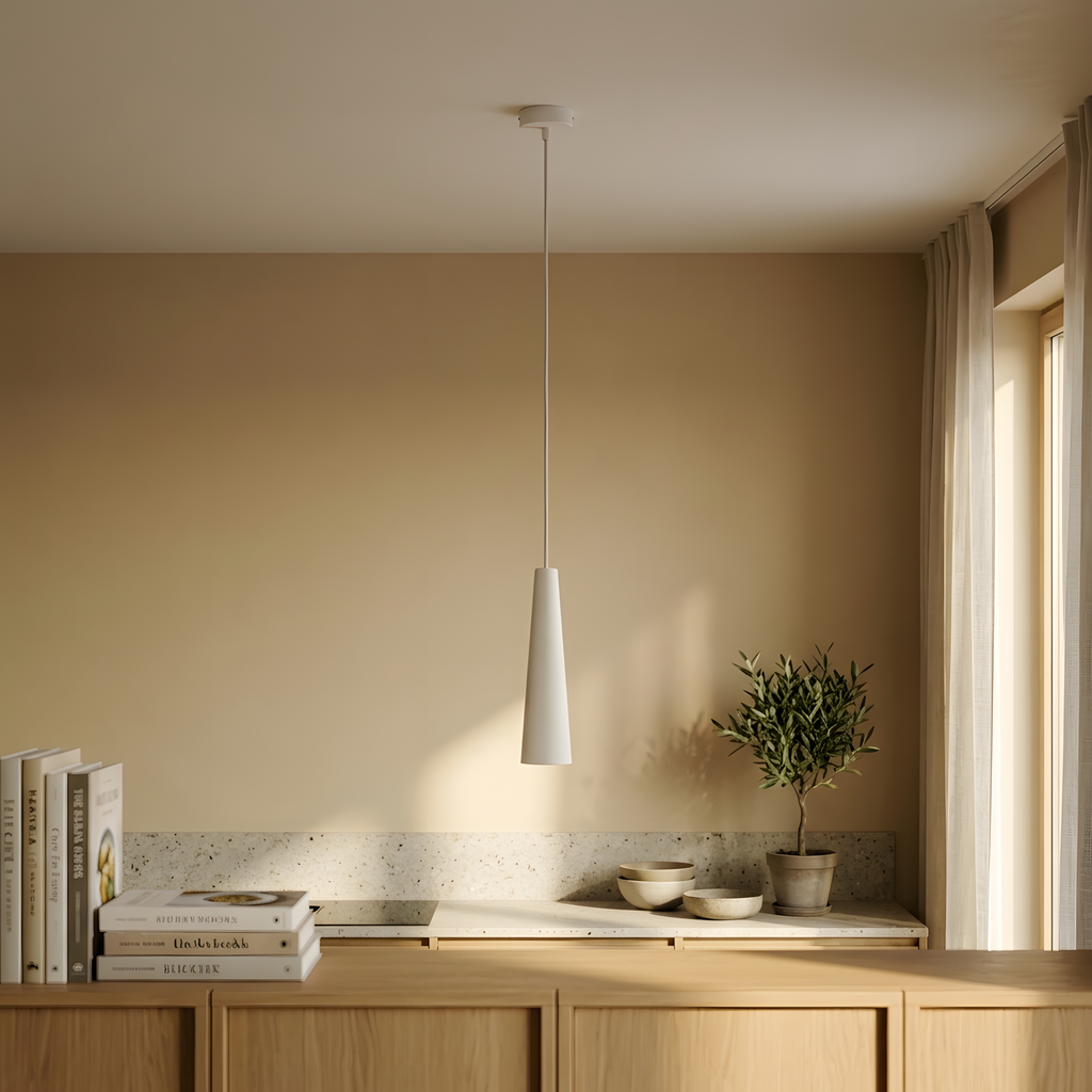 Brissena suspension céramique blanche, bureau