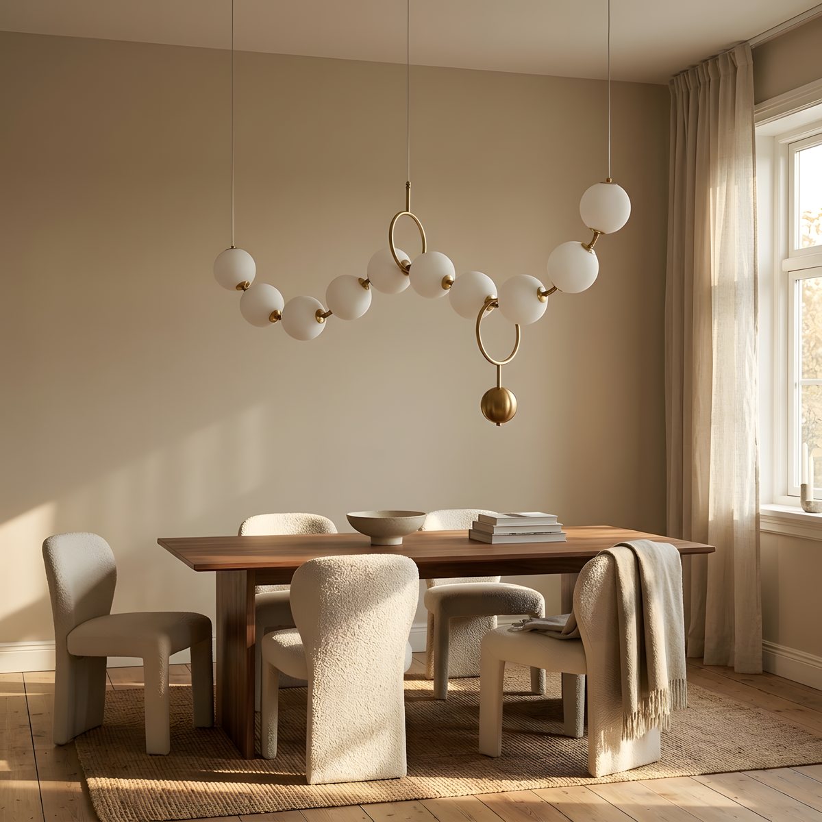 Bronzella suspension linéaire LED, salle à manger