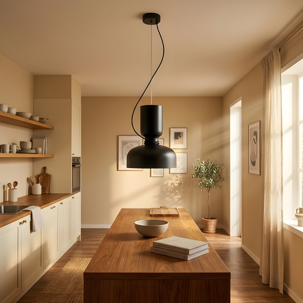 Brunelia suspension en fer forgé, lumière du soir