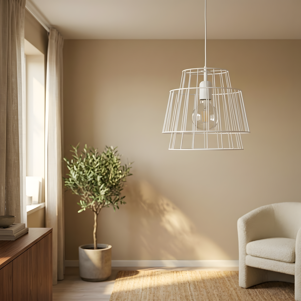 Calvestra suspension cage blanche, salon
