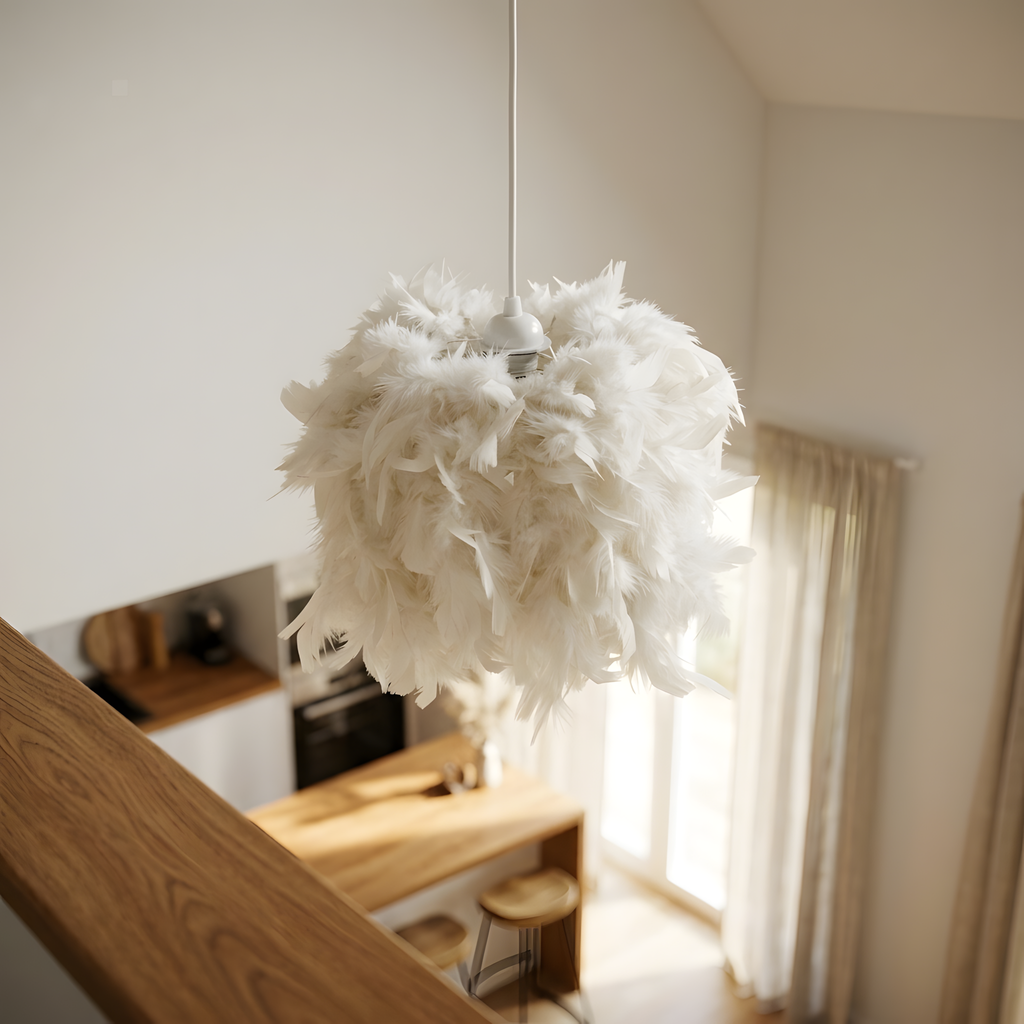 Chryssea suspension plumes blanches, chambre d'enfant