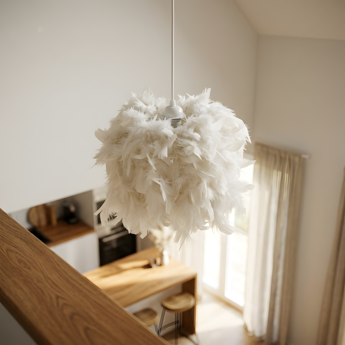 Chryssea suspension plumes blanches, chambre d'enfant