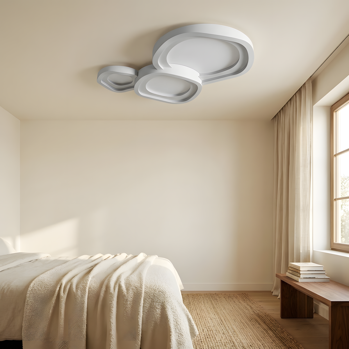Cirelo plafonnier circulaire blanc, lumière du jour