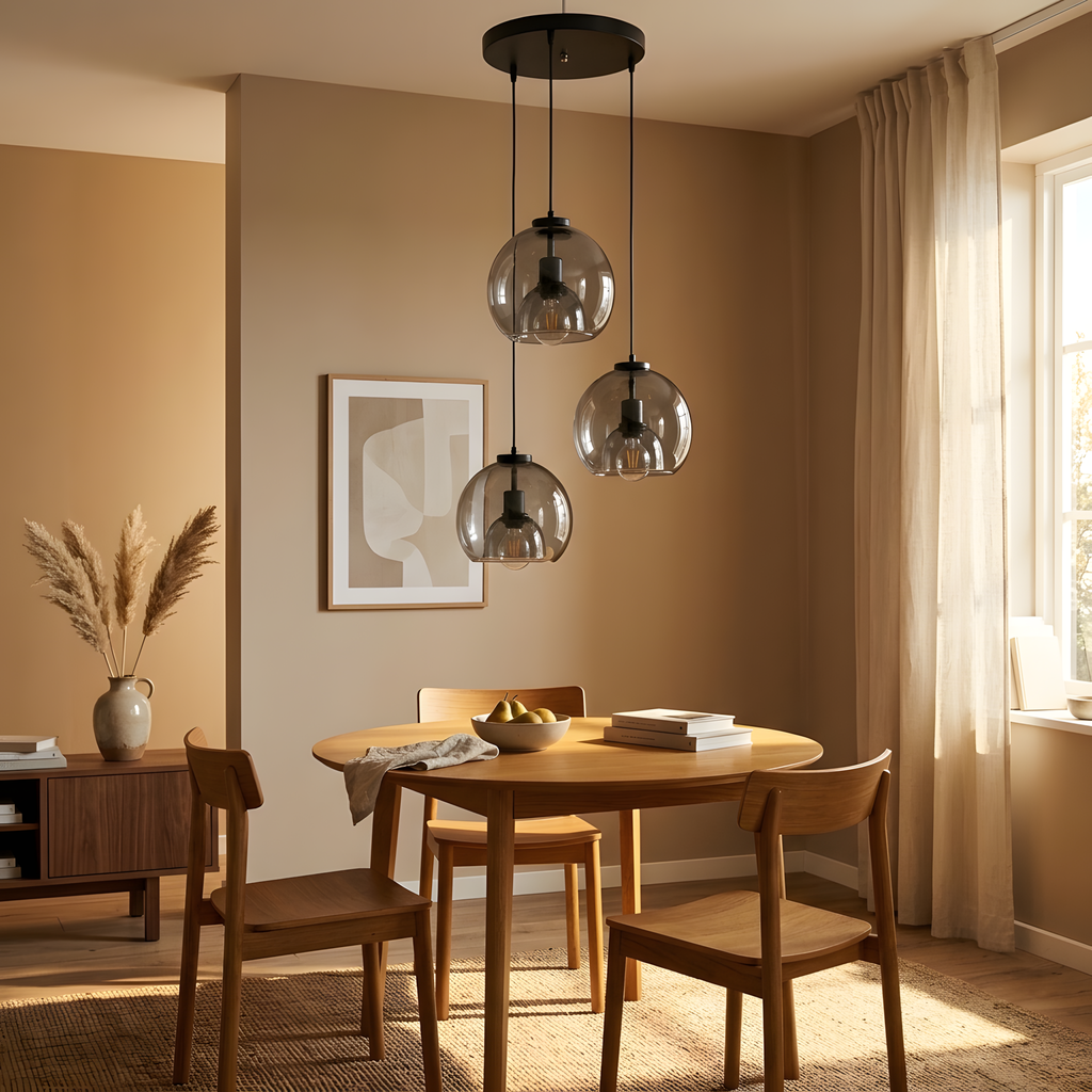 Clareo suspension verre transparent, lumière du jour