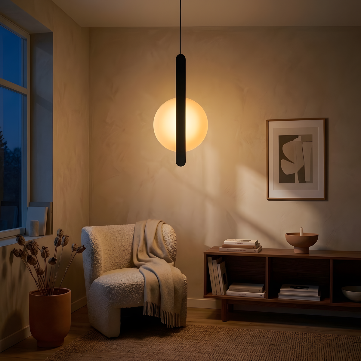 Colvane suspension noire, salon