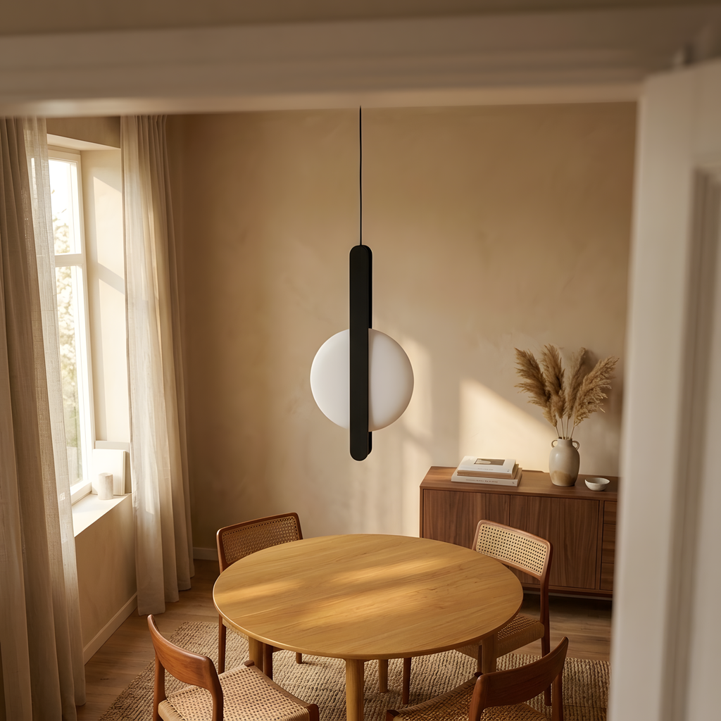 Colvane suspension noire, coin repas