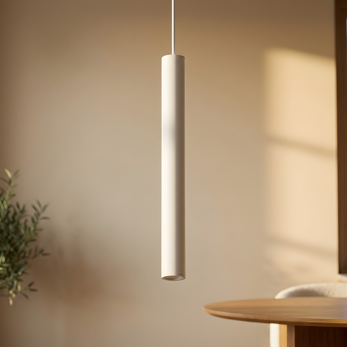 Concava suspension tube blanche, îlot