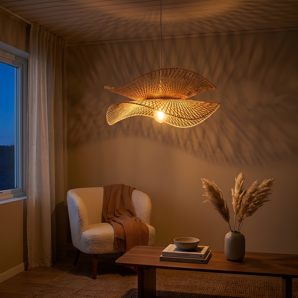 Denvia suspension bambou, salon bohème