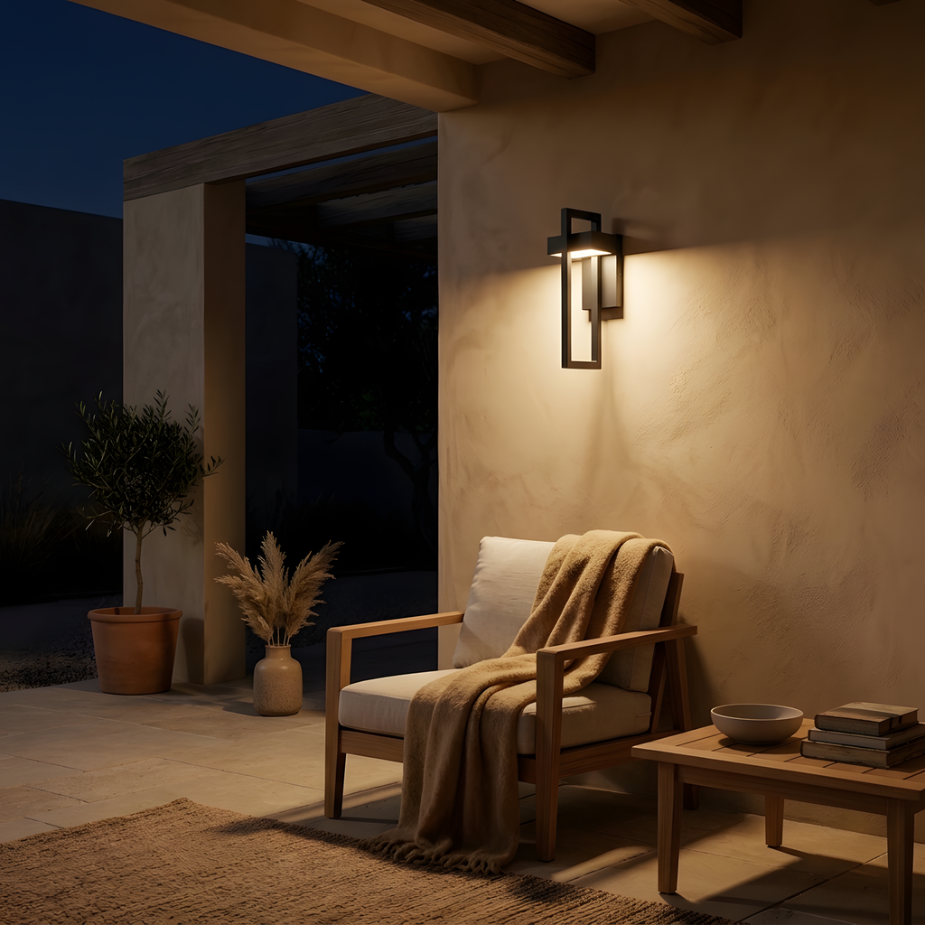 Dorena applique extérieure terrasse au crépuscule