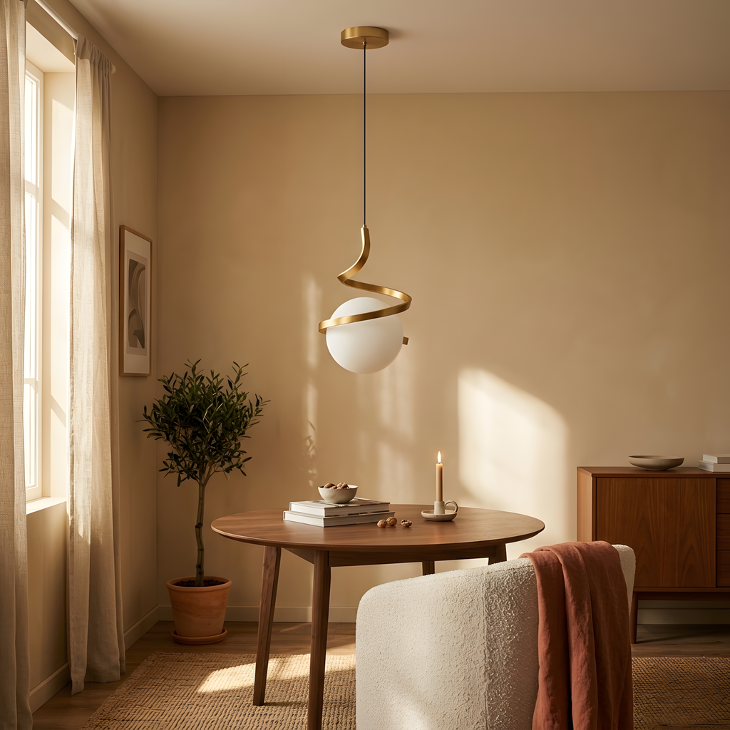 Doreo suspension verre et fer, lumière du jour