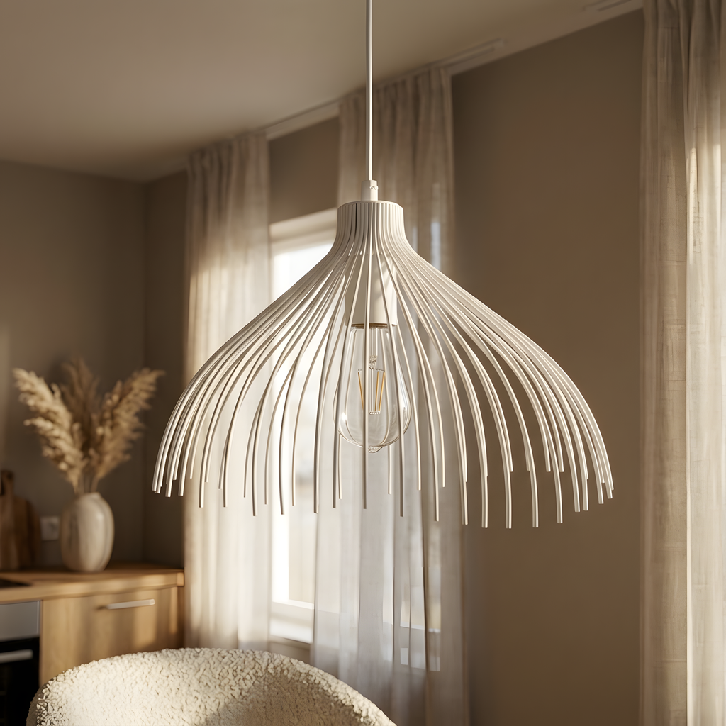 Dorielle suspension acier blanc, cuisine