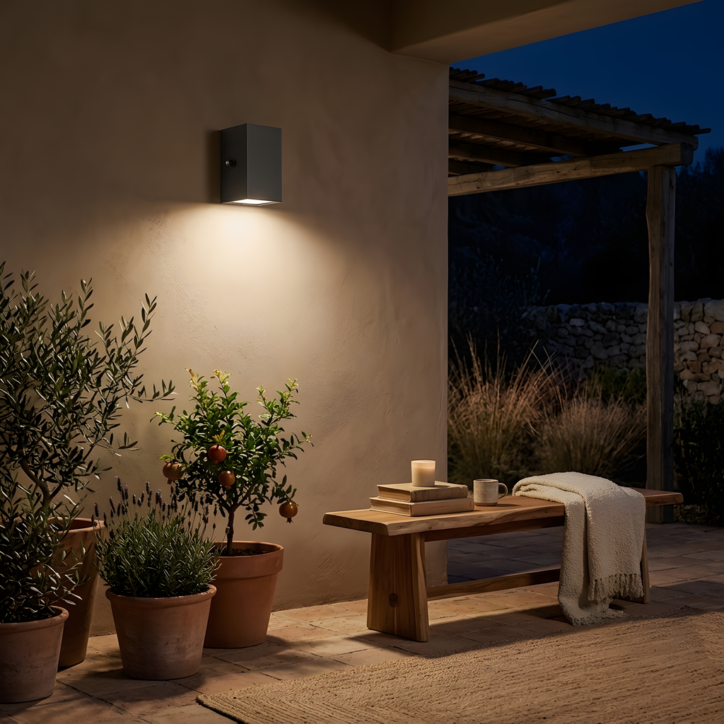 Dorysia applique murale extérieure ambiance du soir