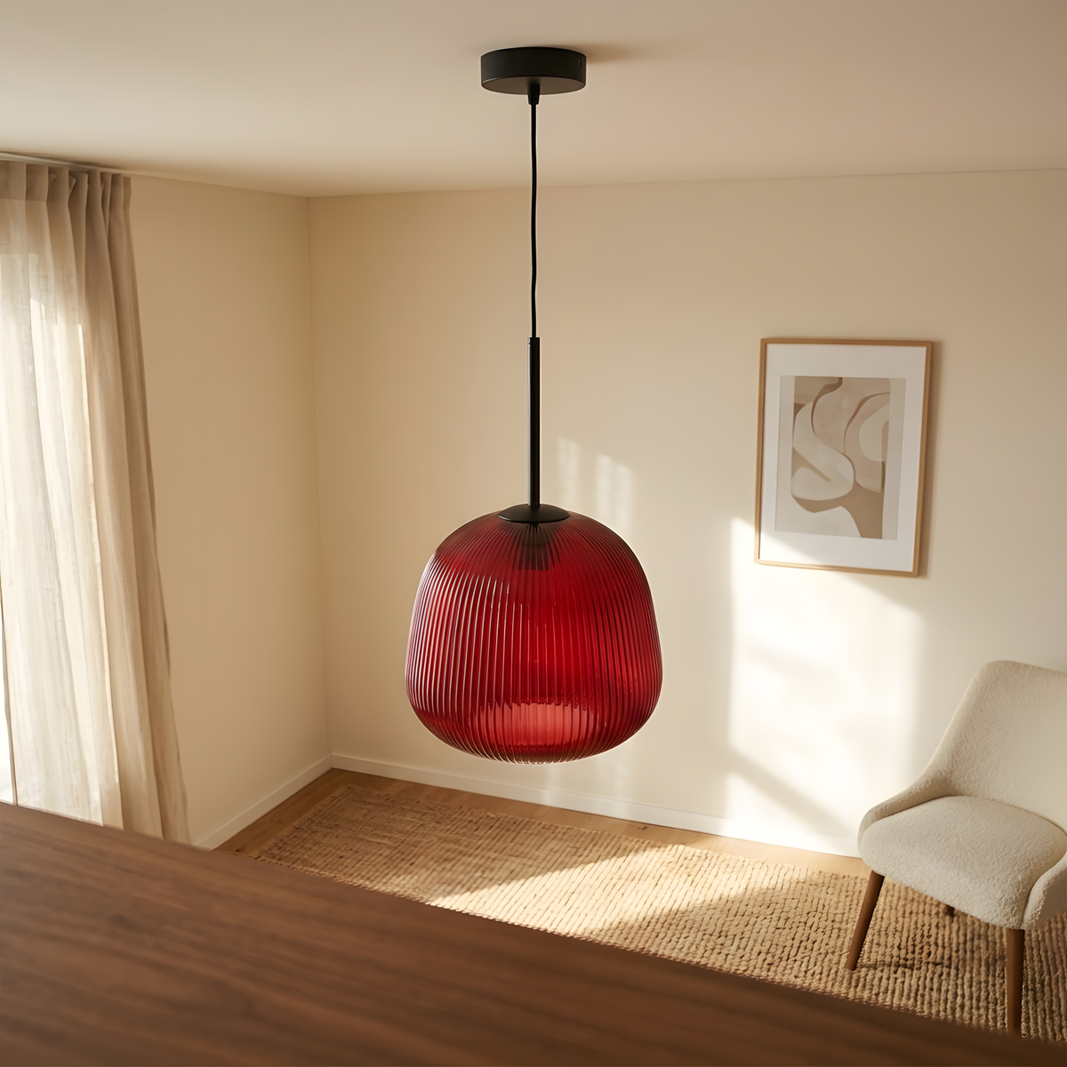 Dravena suspension verre coloré, couloir