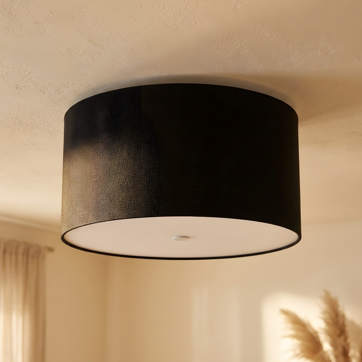 Elario plafonnier noir, ambiance bureau