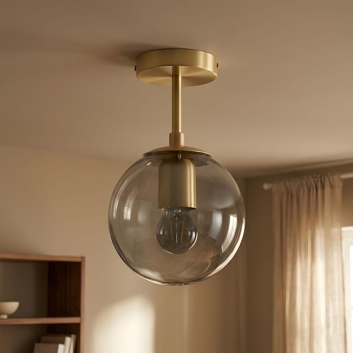 Elegia plafonnier boule, ambiance couloir