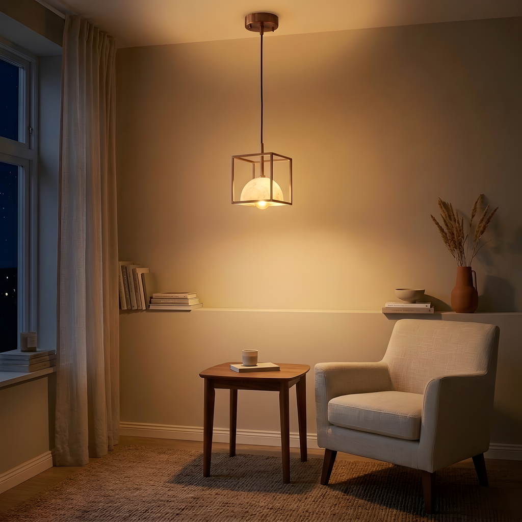 Estellara suspension cuivre et marbre, bureau