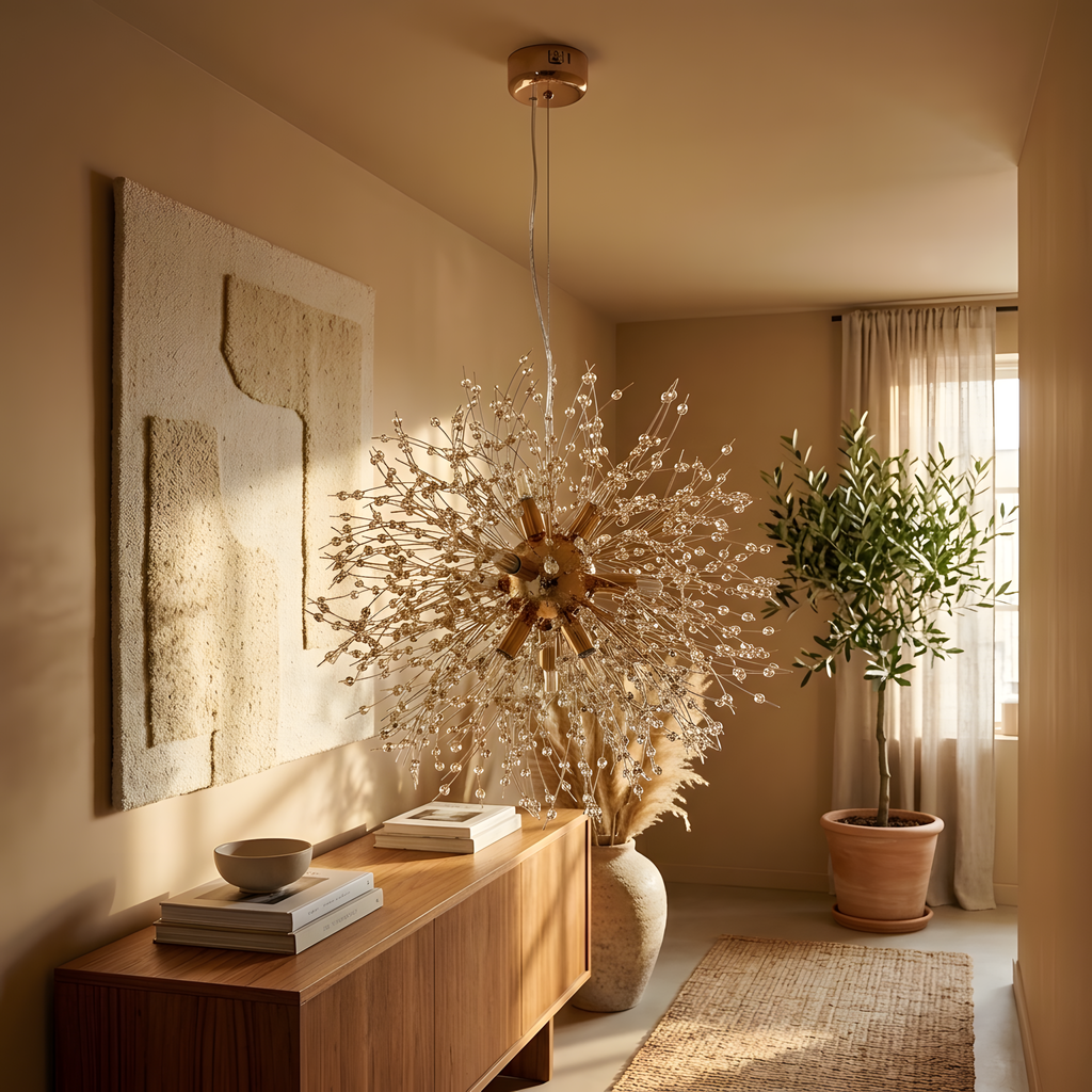 Ételia plafonnier cristal, ambiance chambre