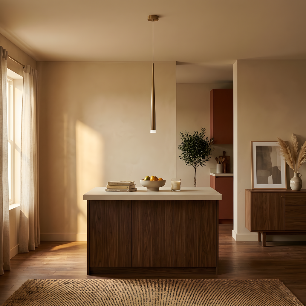 Felenia suspension LED fine, lumière du soir