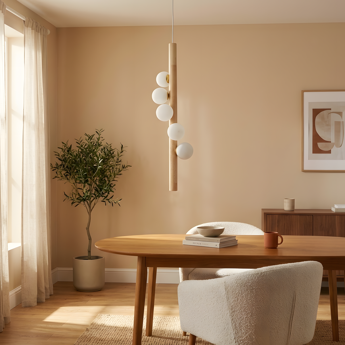 Feliora suspension bois flotté, lumière du soir