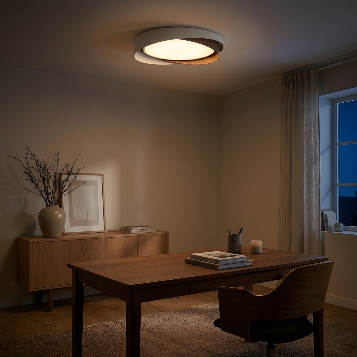 Ferrio plafonnier en fer, ambiance chambre