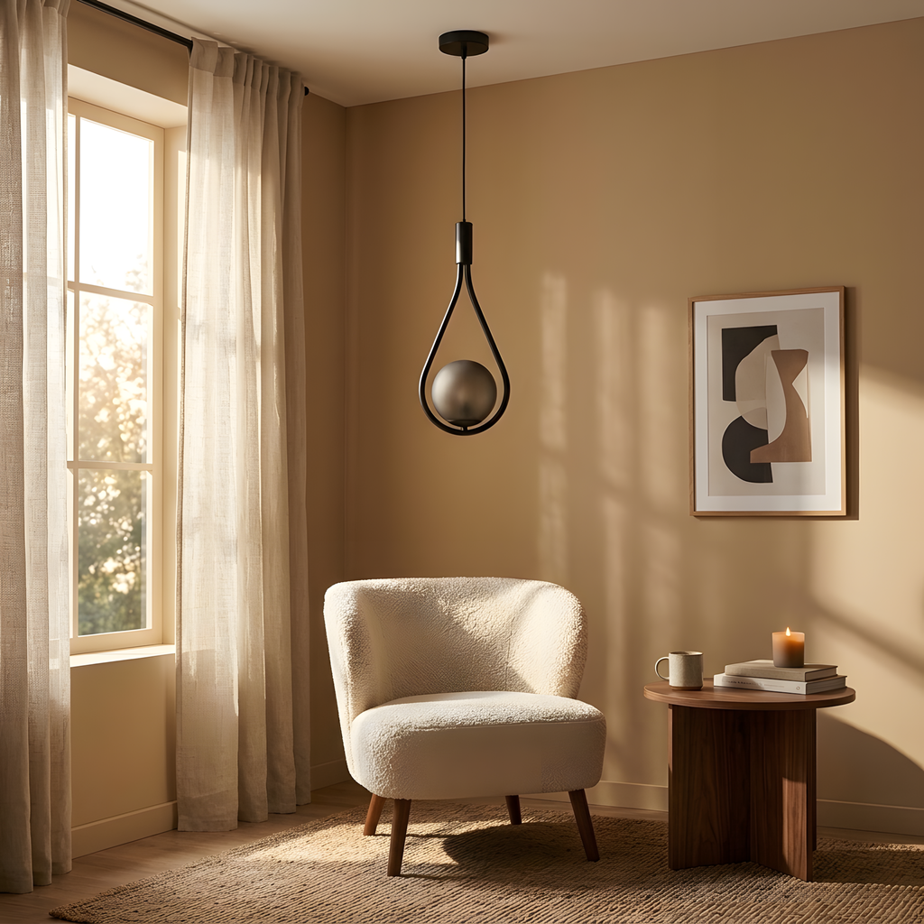 Gelira suspension verre givré, lumière du jour