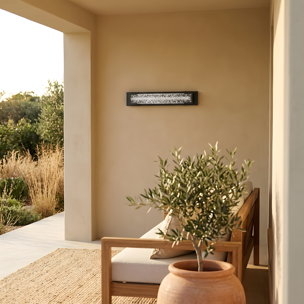 Greonia applique extérieure terrasse au crépuscule