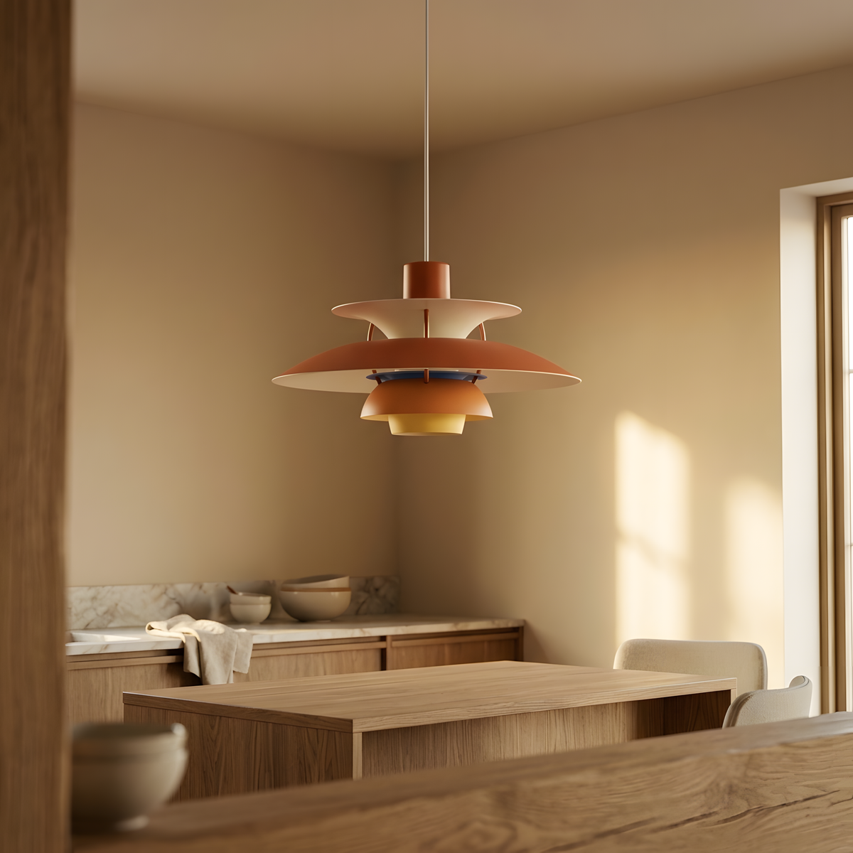 Larvina suspension nordique, chambre colorée