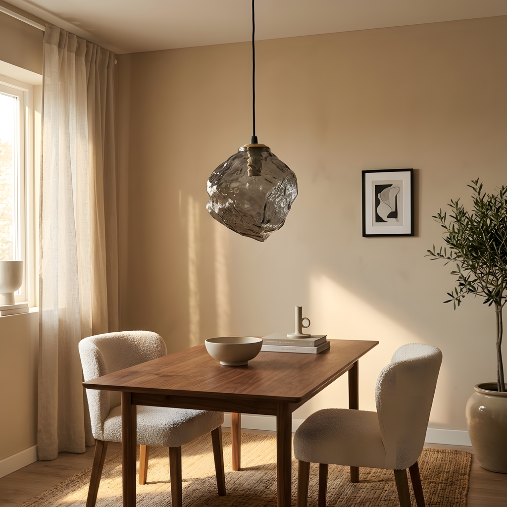 Lavena suspension verre effet lave, lumière du jour