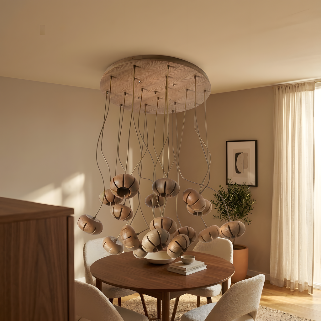 Linessa suspension fleur en bois, bureau