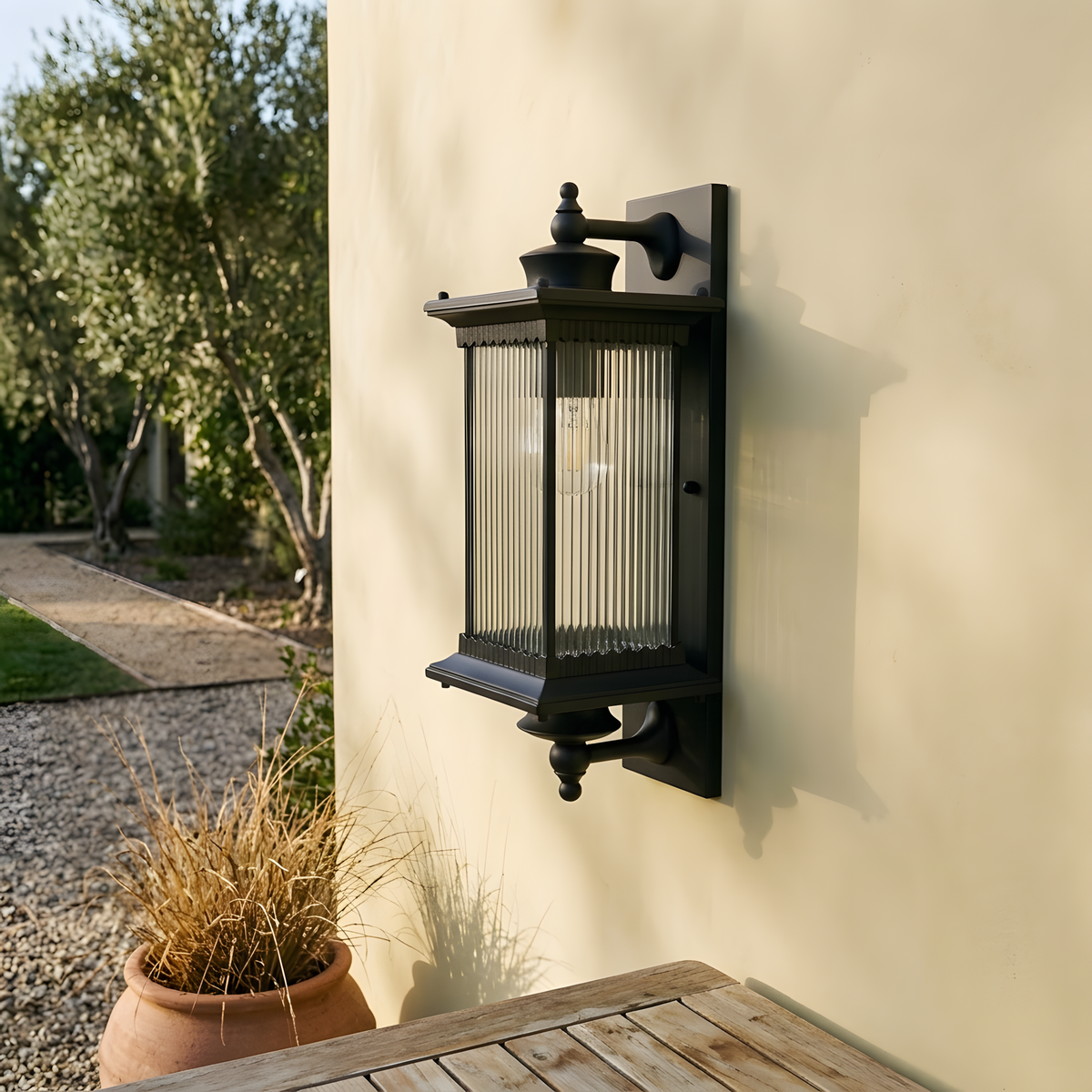 Livlia applique extérieure terrasse au crépuscule